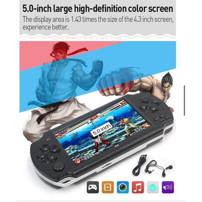 Console Retro X6 – 10 000 Jeux, écran IPS, Double Joystick