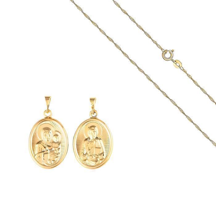 Collier Femme/Enfant Chaîne et Pendentif Médaille Ovale