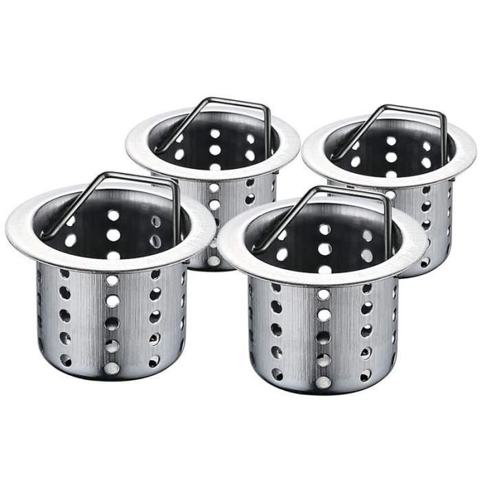 Lot De 2 Attrape-cheveux Pour Douche Et évier - Acier Inoxydable Et Silicone, Diamètre 12 Cm, Avec Ventouse