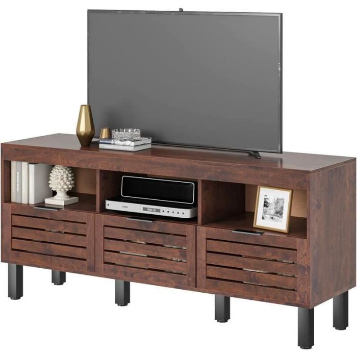 SogesHome Meuble TV Moderneavec Armoires de Rangement et Étagère