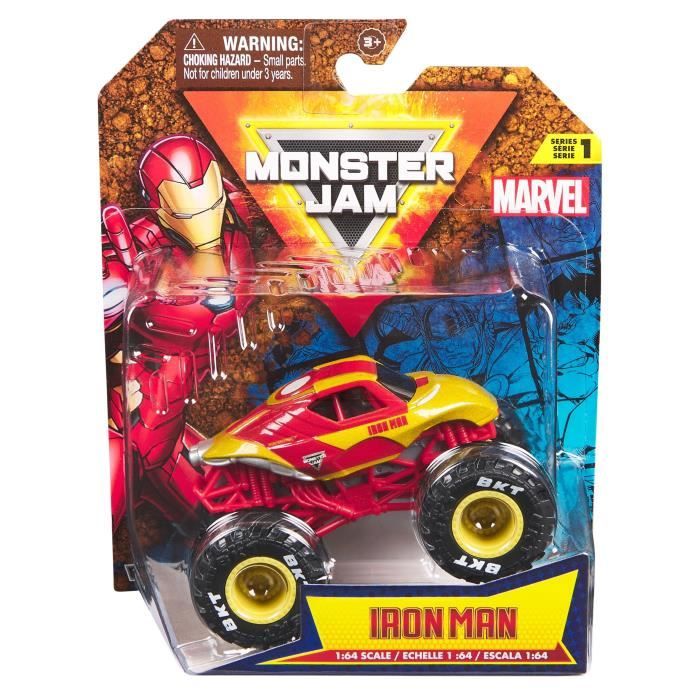 SPINMASTER Monster Jam - Véhicule Marvel Monster Truck die cast - Roues souples suspensions - Modèle aléatoire - Dès 3 ans