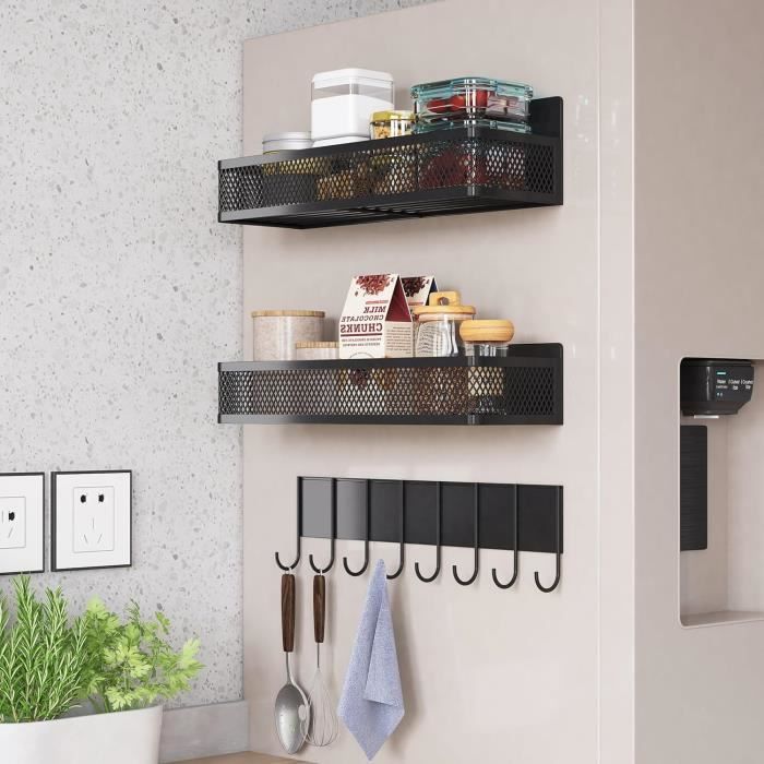 Étagère Magnétique De Rangement Pour Frigo - Support à épices, Torchons - Blanc, En ABS, 23.8 X 6.9 X 5.6 Cm