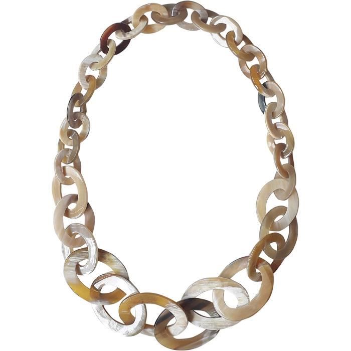 Collier Ras De Cou Punk En Résine Acrylique - Chaîne Cubain Épaisse Coloris Orange