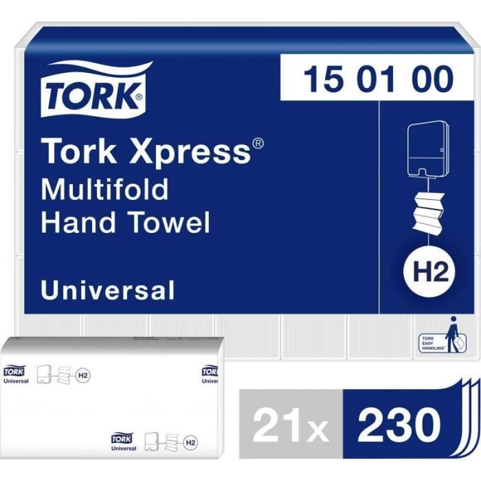 TORK 150100 Essuie-main en papier blanc 21 pc(s) - 7322540934960