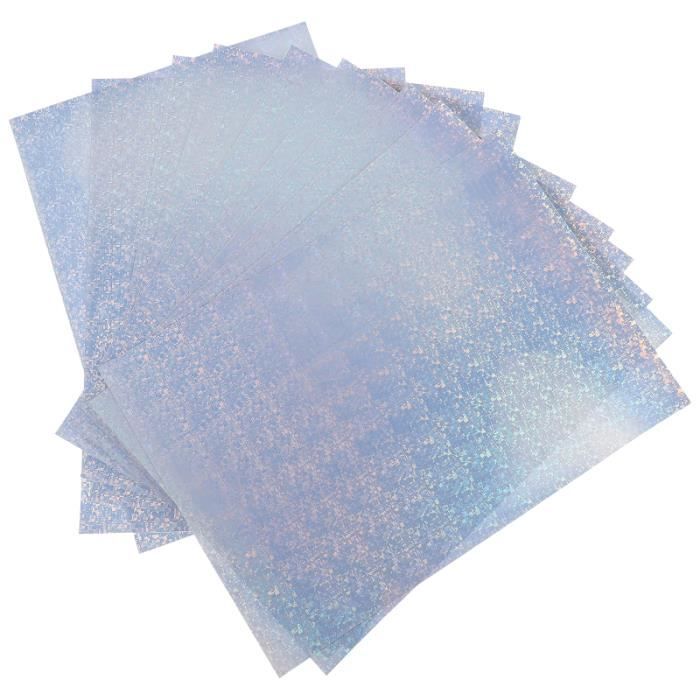 10 Feuilles A4 Holographiques Autocollantes - Papier Adhésif Transparent Arc-en-ciel Pour Imprimante Jet D'encre & Laser | Idéal Stickers Personnalisés, Projets Créatifs