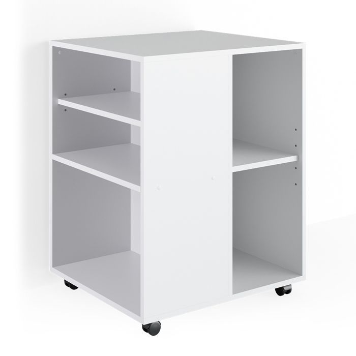 caisson à roulettes pour bureau vicco - blanc - 59 x 53 x 53 cm - meuble de rangement compact et pratique