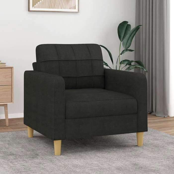 vidaXL Fauteuil Noir 60 cm Tissu fauteuil fauteuil de baignoire fauteuil club canapé canapé confortable siège de 359079