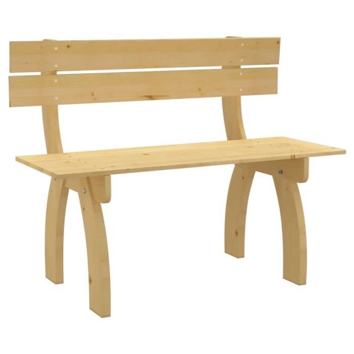 vidaXL Banc de jardin 80x38x45 cm bois massif de pin 825087 - vue 3