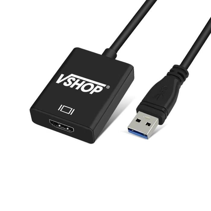 Vshop Cable Adaptateur Ordinateur Pc Portable Usb Vers Tv Ecran Lcd Hdmi Usb 3 0 1080p Qualite Premium Cdiscount Informatique