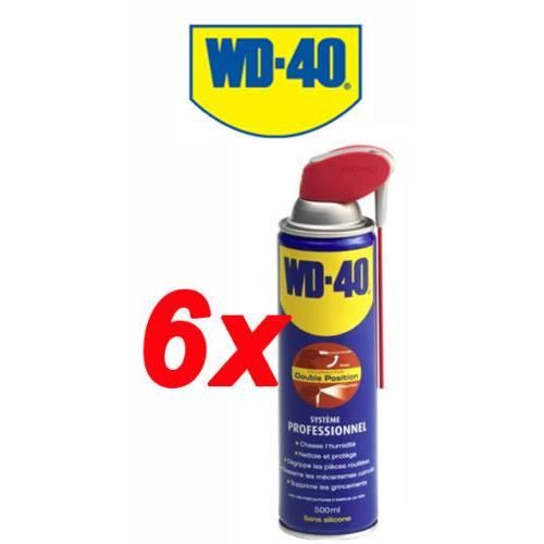 Pack de 6 dégrippants multi usages nettoyant anti humidité 500ml - WD40