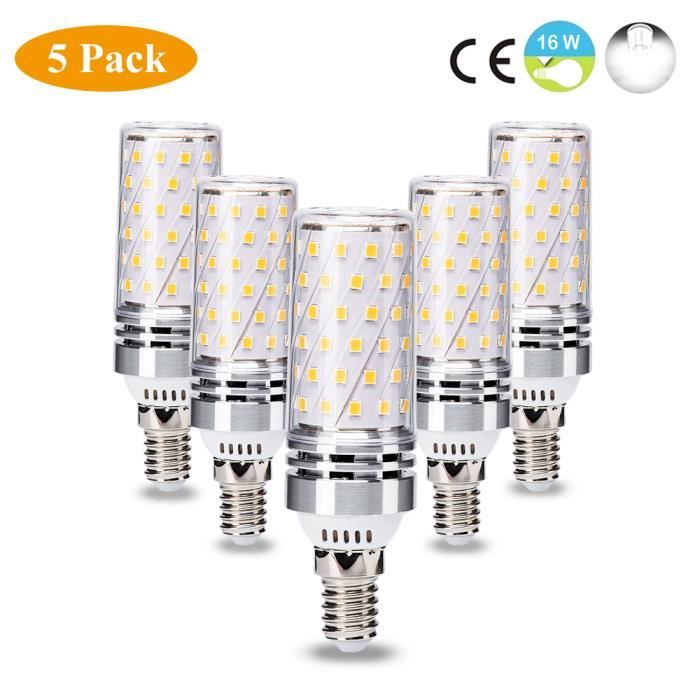 Wowatt Ampoules LED E14 Maïs 16W eqv.120W Blanc Froid 6000K Super