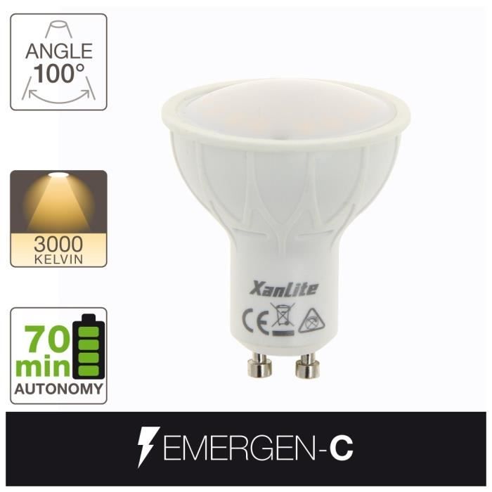 Ampoule LED spot, culot GU10, 5,5W cons. (35W eq.), lumière blanc