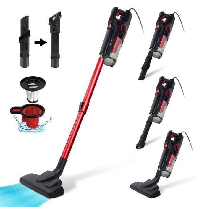 Aspirateur Balai sans Sac HMXIANSEN- Puissant 1000W - 2 en 1 Aspirateur à Main - 18Kpa - 0.8 L - Filtration HEPA