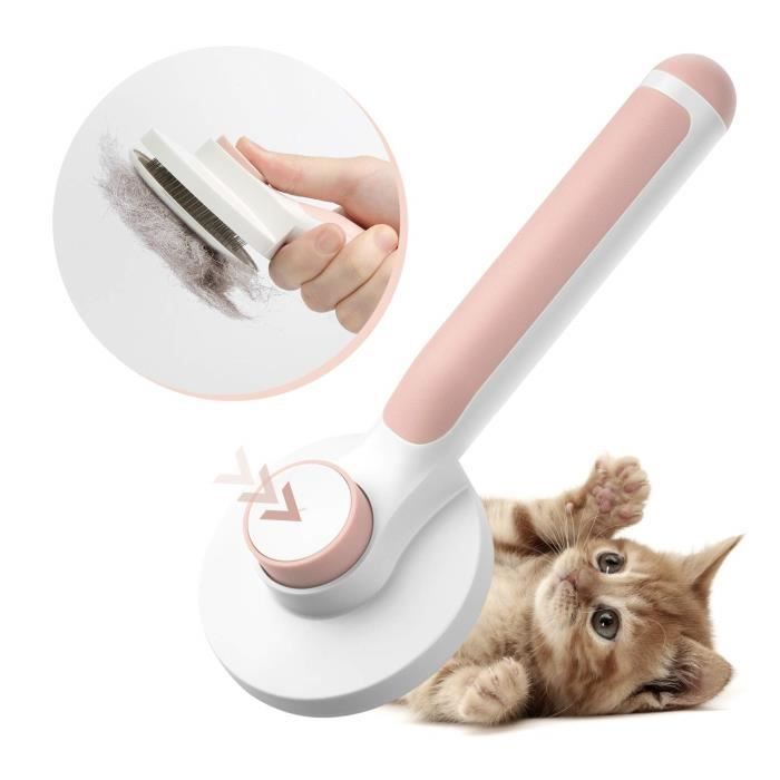 Comparer les prix de Brosse pour chien et chat, brosse à poils morts autonettoyante pour chats et chiens à poils longs et courts