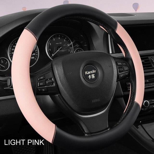 YHIKAHT Couvre Volant Voiture En Cuir PU Pour Mitsubishi L200 - Protection Noire Respirante Et Antidérapante