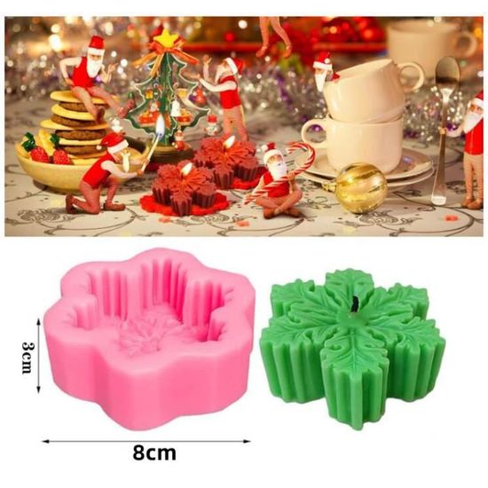 Moule en silicone en forme de flocons de neige pour loisirs créatifs, plâtres, bougies parfumées, décoration de table, moule en résine époxy antiadhésive