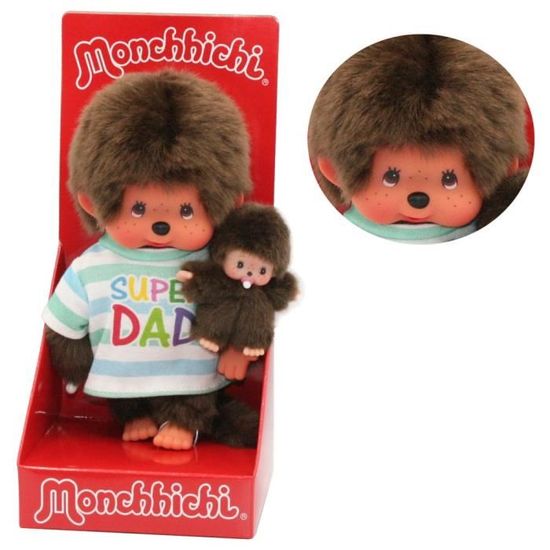 Peluche Monchhichi Kiki fille avec tresses rose 20cm - Jeux