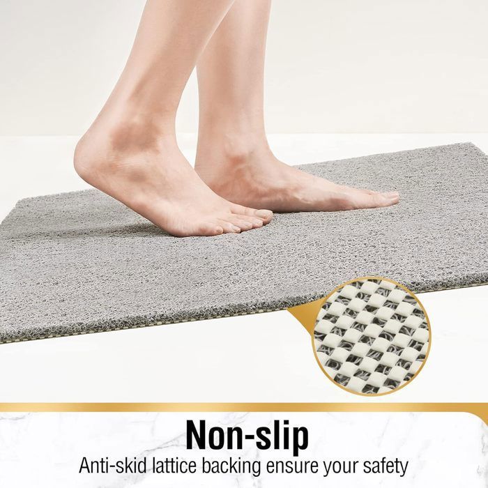 COSYLAND Tapis De Douche Antidérapant 40x60cm - Tapis De Bain En PVC Avec Drainage - Séchage Rapide, Confortable Et Sûr - Noir