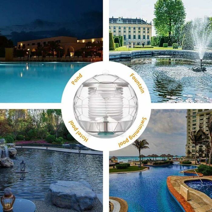 Lumière Piscine Solaire, Lumière LED Submersible Étanche 7 Couleurs — free download