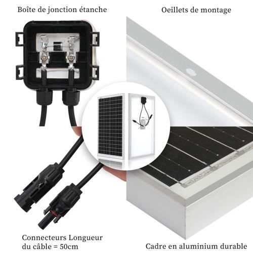 JMOMC Panneaux solaires pour Les Maisons Panneau Solaire 1000w Panneau  Solaire 18v Kit de Panneau Solaire Portable Flexible monocristallin  Chargeur de Batterie Solaire Cellules solaires (1000w) : :  Commerce, Industrie et Science