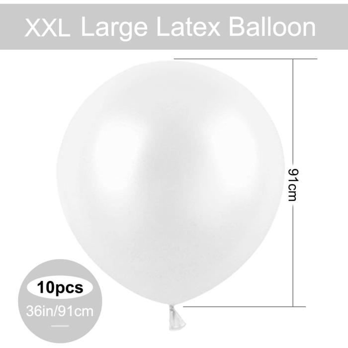 Xxl Latex Ballons Blancs,36 Pouces Grand Ballon 90Cm,10 Pièces Blancs Grand  Ballons Ronds,Gonflable Géants Ballons Pour Anni[u10161] - Cdiscount Maison