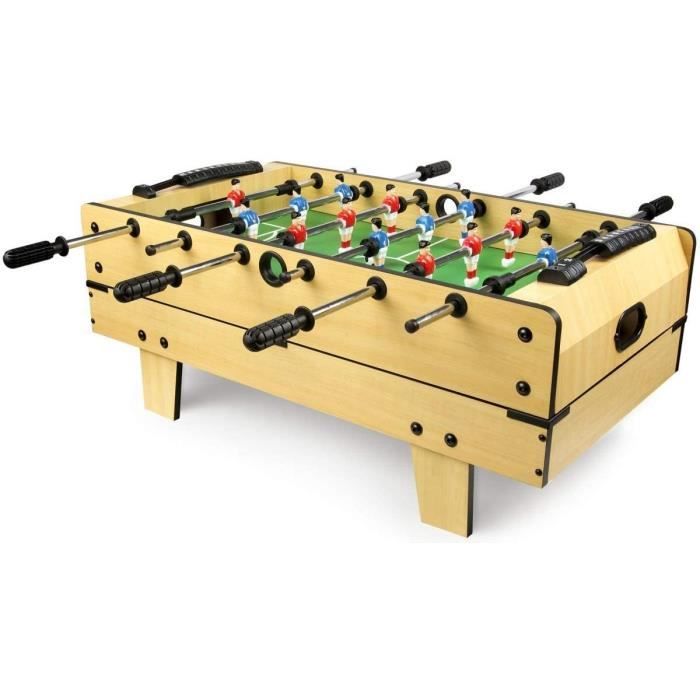 Table De Jeu 4 En 1 Multifonction WOODENFUN – Football, Hockey, Bowling, Curling Sur Table – Bois Massif Pour Enfants Et Adultes