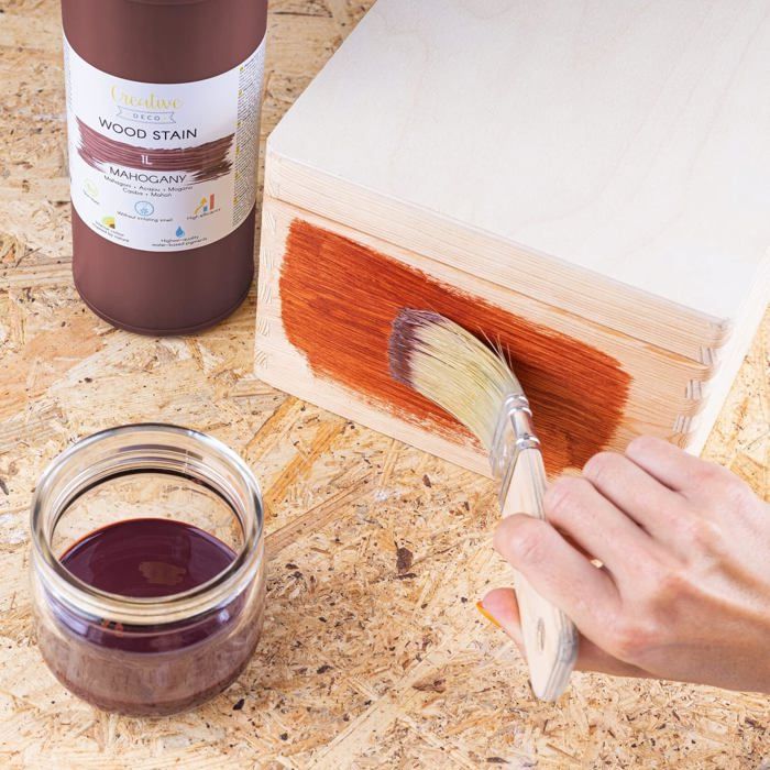 Creative Deco Teinte Bois Acajou 1L Teinture Bois Séchage Rapide Protection de Surface