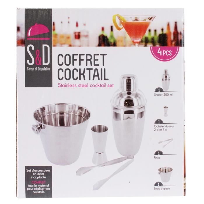 Coffret Cocktail avec Shaker Or 4 pcs