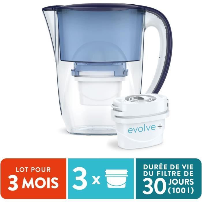 Aqua Optima Oria Carafe Filtrante et 3 Cartouches Filtrantes Evolve+ 30