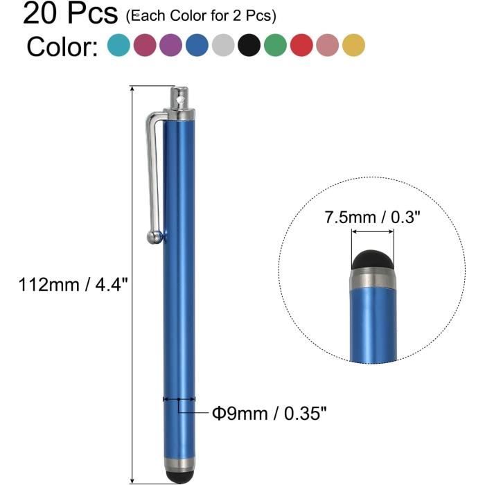 Lot De 2 Stylets Pour Écrans Tactiles, Stylet Iphone-Ipad-Tablette