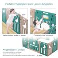 DRIPEX Parc bébé (12+2 Panels) plastique pour la sécurité d'enfants barriere maison brun+vert-2