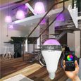 TD® Ampoule Haut parleur bluetooth connectée intelligente coloré LED contrôle éclairage maison changement téléphone lampe ambiance-2