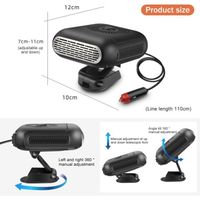 Chauffage/dégivreur De Voiture 12V 120W - 2 En 1 (chaud/vent Naturel), Rotatif 360°, Pour Pare-brise