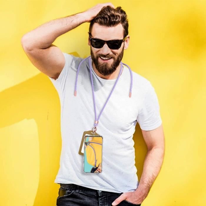 Dragonne Réglable Pour Téléphone Avec Poche - Lanière Tour De Cou Et Brassard - Compatible Tous Smartphones