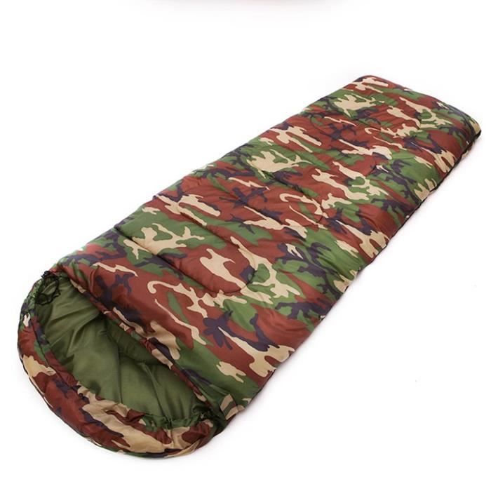 Sac De Couchage Camouflage – 210x75cm – Robuste, Chaud Et Confortable – Neuf