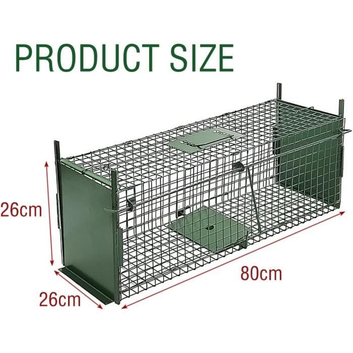 Piège à Fauve Galvanisé 50x18x18 Cm - Double Entrée Pour Rats, Lapins, Fouines - Cage De Capture Réutilisable