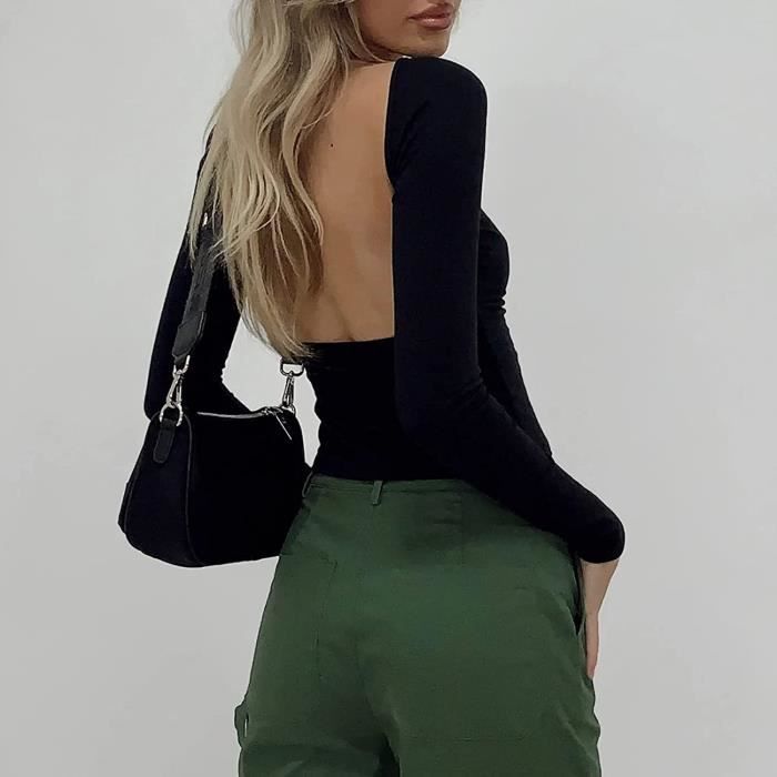 Y2K Maillot De Corps à Manches Longues Pour Femme