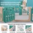 DRIPEX Parc bébé (12+2 Panels) plastique pour la sécurité d'enfants barriere maison brun+vert-3