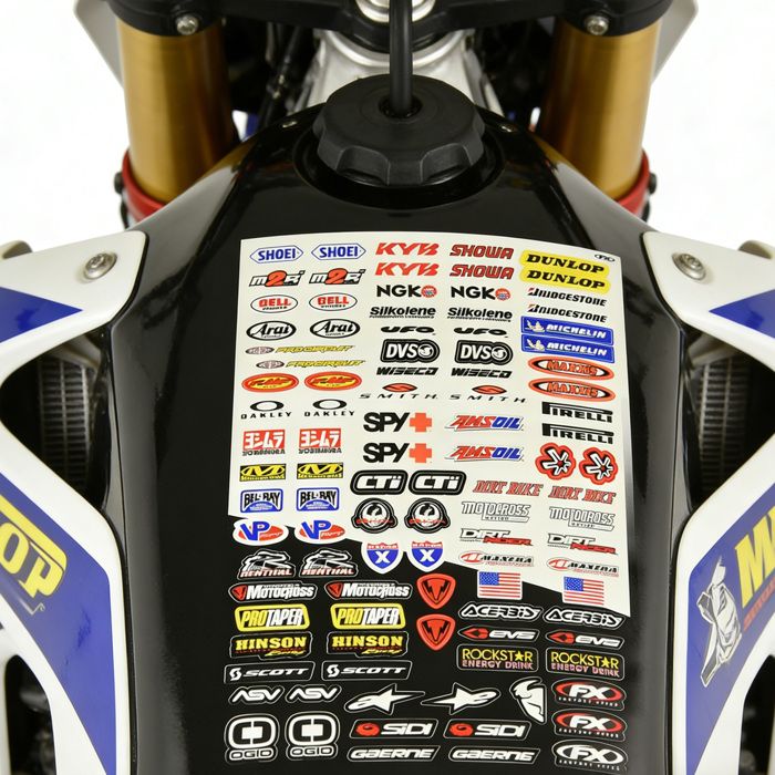 Autocollants moto motocross scooter vinyle autocollant bagages pc ...