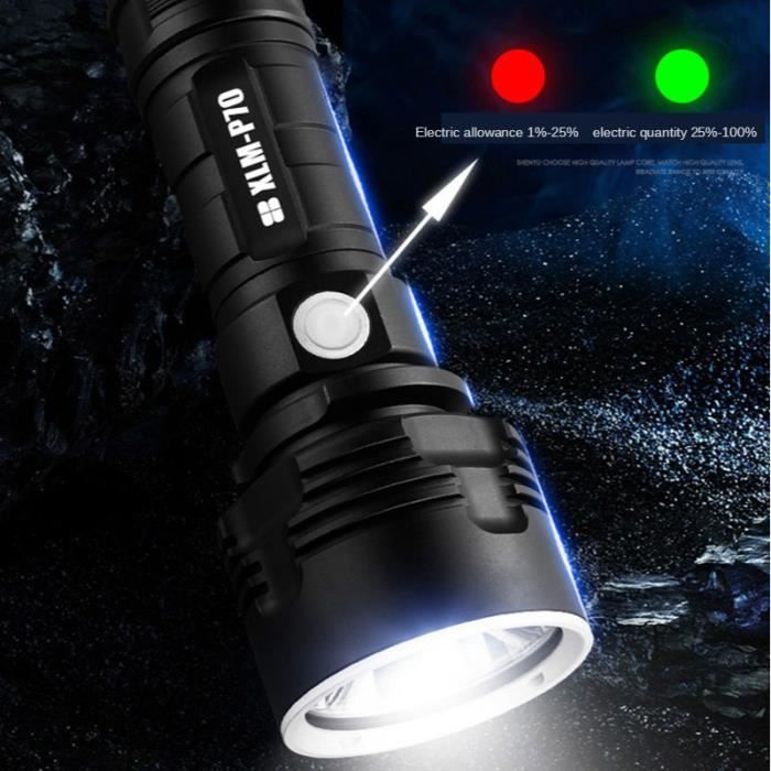 LED lampe de poche puissante USB Recharge Flash lumière 26650 haute  puissance lampes de poche LED lanterne tactique longue torche