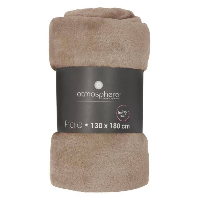 ATMOSPHERA Plaid In Flanella Di Lino Beige 130x180cm – Giaciglio Morbido