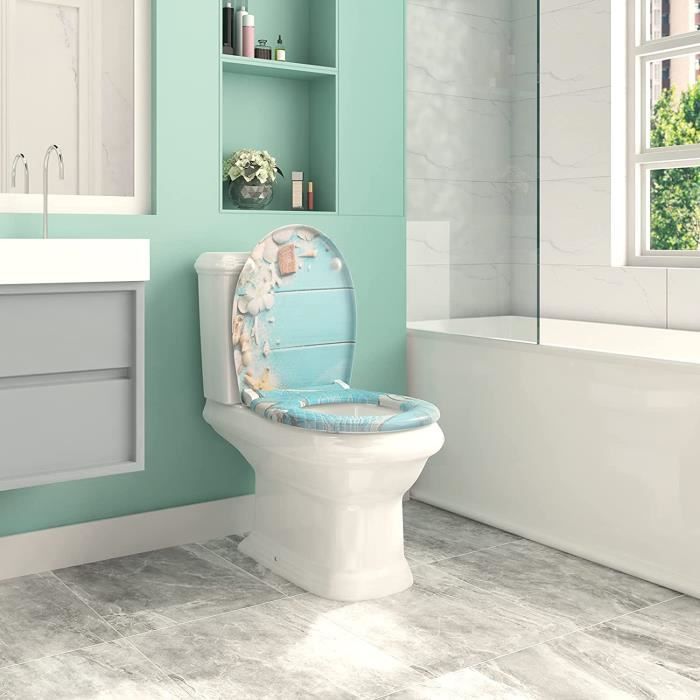 WOLTU Abattant WC plastique Couvercle de toilette avec siège intégré de  l'enfant, Couvercle de WC antibactérien avec softclose fonction et Quick  release Système, Blanc WS2584 : : Bricolage