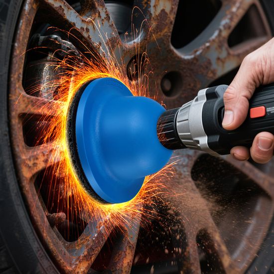 Meuleuse De Moyeu De Roue,Jeu De Brosses Pour Moyeu De Roue De Voiture 150mm Avec Entraînement Carré 1/2" Et 2 Disques De Ponçage - Auto