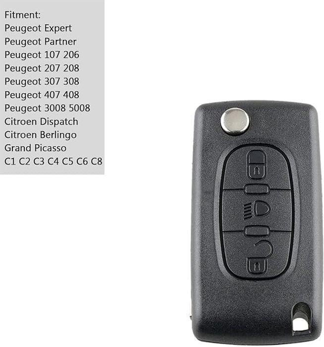 Coque De Remplacement Pour Clé Peugeot 207 308 407 - Boîtier CE0536 3 Boutons - Compatible Citroën - 6