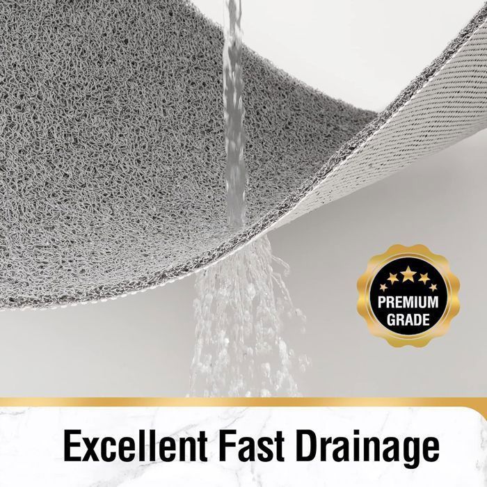 MORROWCAMP Tapis De Douche Antidérapant 60x60cm Carré Luffa Avec Drain - Blanc