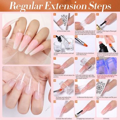 AIRRE 500 Capsule Ongles Acrylique Pro 4 Limes Avec Boîte - Faux Ongles Carrés French (10 Tailles) Pour Salons Et DIY, Coupez,439 - Au Quotidien