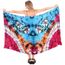Paréo Plage Femme Serviette de Plage Sarong Drap Pareo fleur bleu noir