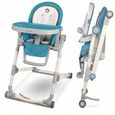 LIONELO Chaise haute bébé Cora réglable pliable - Bleu-0