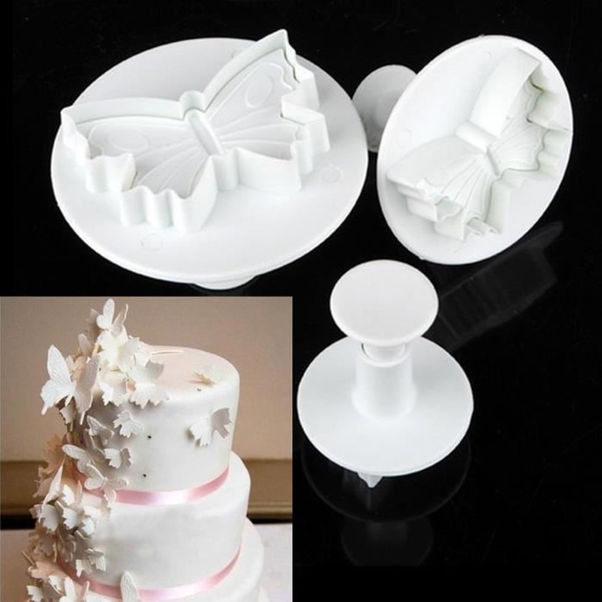 3pcs Moule Gateau Papillon Emporte Piece Patisserie A Pate Fondant Decoration Cdiscount Maison