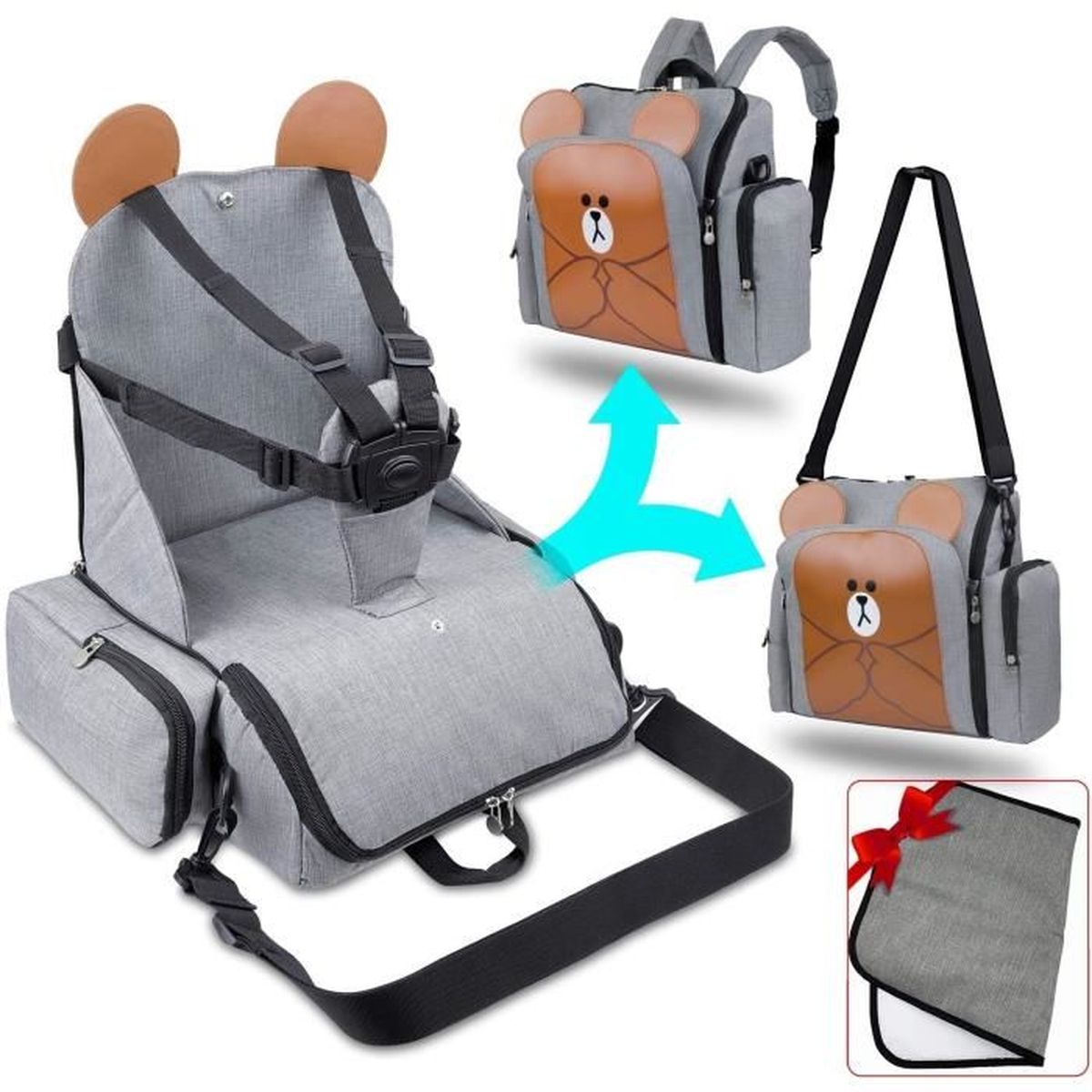 Rehausseur Chaise Enfant 4en1 Sac De Poussette Sac A Dos Multi Fonctions Pour Maman Chaise Haute Bebe De Voyage Sac A Langer Beb Cdiscount Puericulture Eveil Bebe